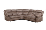 Dollum Sectional Sofa  in Two Tone Chocolate Velvet