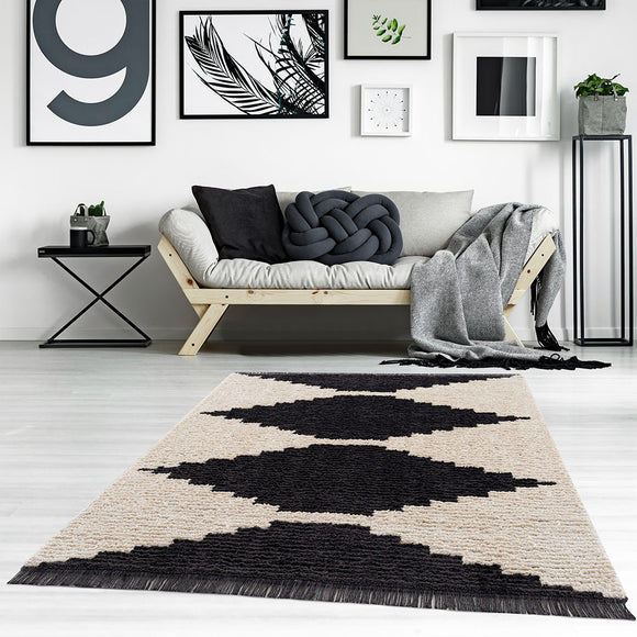 Black & Ivory Modern Area Rug