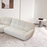 113" Beige Lamb Fabric Corner Sectional