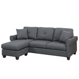 Glossy Charcoal Tufted Sectional