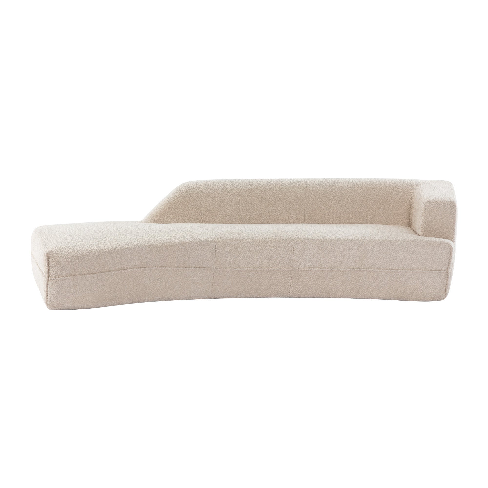 109.4" Beige Curved Chaise Lounge