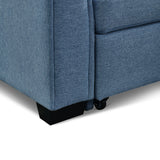 91.7 Blue Pull-Out Sleeper Bed Reversible Sleeper Sectional with Storage Chaise