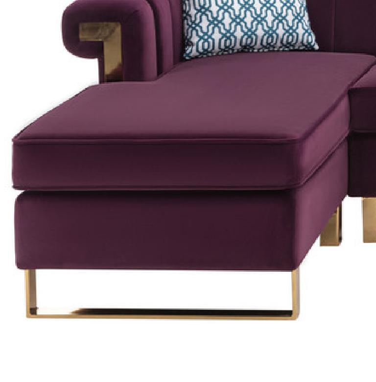 Maddie Purple Velvet 5-Seater Double Chaise Sectional Sofa