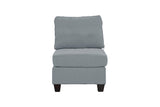 Grey Linen Like Fabric Modular Sectional 6pc Set