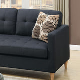 Black Polyfiber Sectional Reversible Chaise