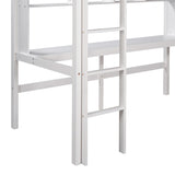 Twin Size Loft Bed with Convenient Desk, Shelves, and Ladder, White(Similar SKU:SM001302AAK)