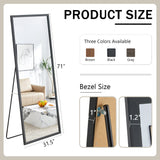 Fourth generation black solid wood frame full-length mirror, dressing mirror, bedroom porch, decorative mirror, clothing store, floor standing large mirror, wall mounted. 71 "* 31.5"