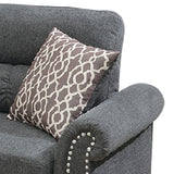 2 Piece Contemporary Sectional Set with Tufted Back, Gray