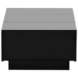 [VIDEO provided] ON-TREND Coffee Table with 2 large Hidden Storage Compartment, Extendable Cocktail Table with 2 Drawers, High-gloss Center Table with Sliding Top for Living Room, 39.3"x21.6", Black