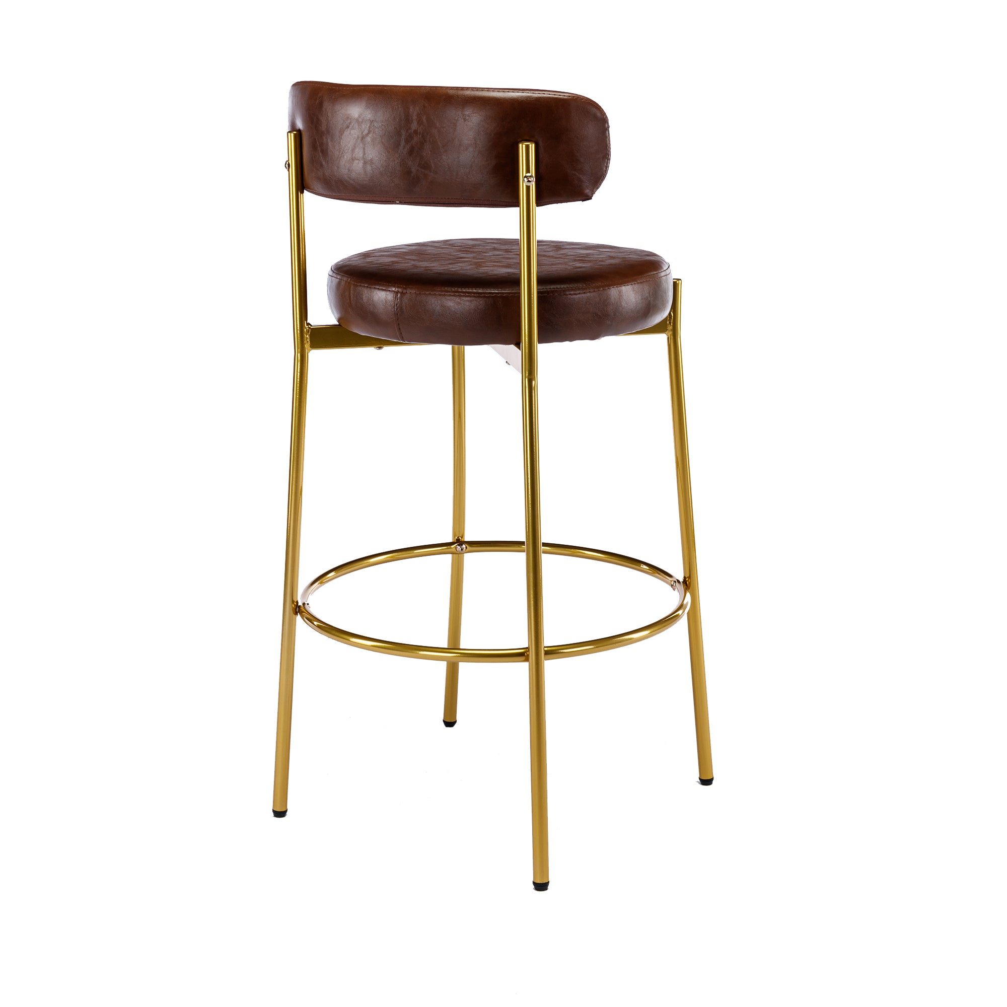COOLMORE Bar Stools Industrial Pub Barstools with Back and Footrest, Modern Armless Bar Height Stool Chairs Set of 2