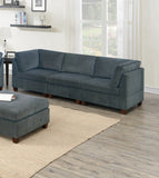 Grey Chenille Modular Sofa Set 8pc Set