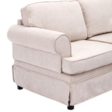 108.6" Beige Fabric Upholstered Modular Sofa with removable Ottoman