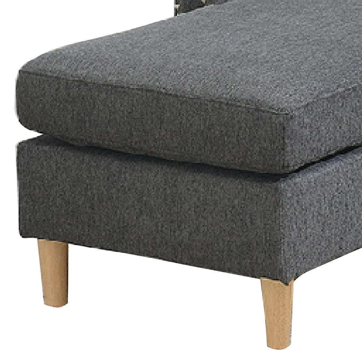 2 Piece Contemporary Sectional Set with Tufted Back, Gray