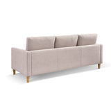 87" Wide Beige Reversible Sectional Sofa with Ottoman