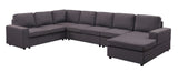 Tifton Modular Sectional Sofa with Reversible Chaise in Dark Gray Linen