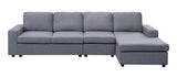 Bailey 120.5" Light Gray Linen Reversible Modular Sectional Sofa Chaise