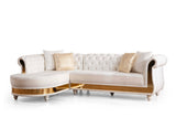 Julia Sectional in BeigeVelvet Fabric