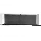 ON-TREND Unique Shape TV Stand with 2 Illuminated Glass Shelves, High Gloss Entertainment Center for TVs Up to 88", Versatile TV Cabinet with LED Color Changing Lights for Living Room, Black&White