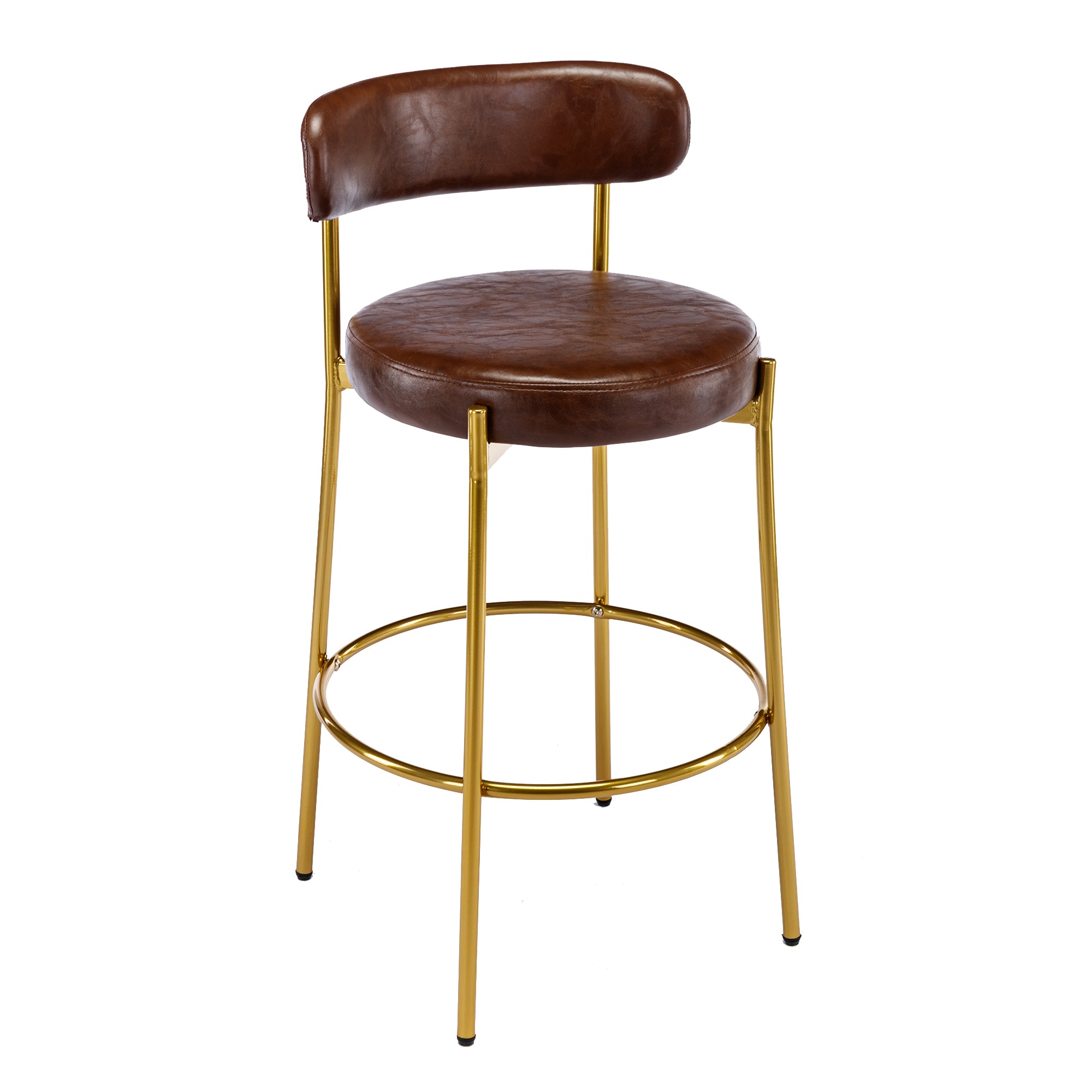 COOLMORE Bar Stools Industrial Pub Barstools with Back and Footrest, Modern Armless Bar Height Stool Chairs Set of 2