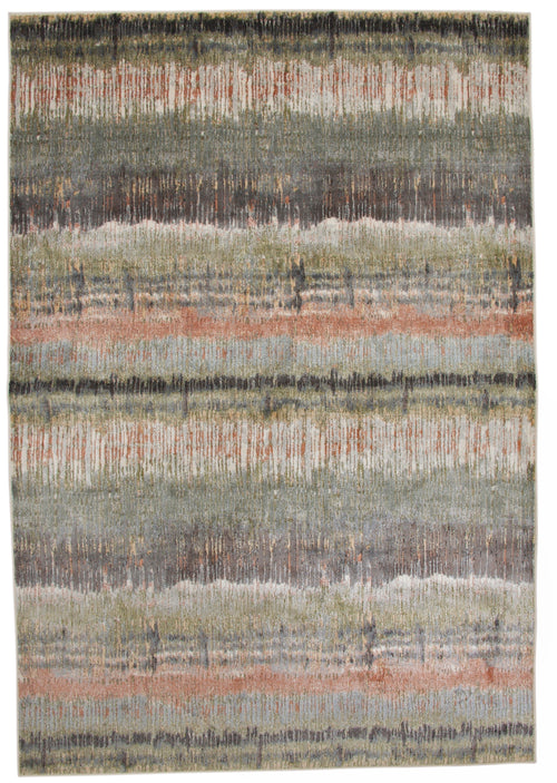 Audry Green, Pink, Multi-color Area Rug 8x10