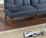 Navy 2pc Sectional w/ wood Legs