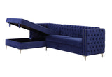 Sullivan Sectional Sofa, Navy Blue Velvet