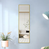 The 4rd generation aluminum alloy metal frame wall mounted full body mirror, bathroom makeup mirror, bedroom entrance, decorative mirror, quality upgrade, 48 "* 13.8"