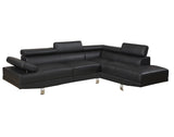 Black Faux Leather Sectional