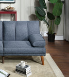 Navy 2pc Sectional w/ wood Legs