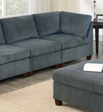 Grey Chenille Modular Sofa Set 8pc Set