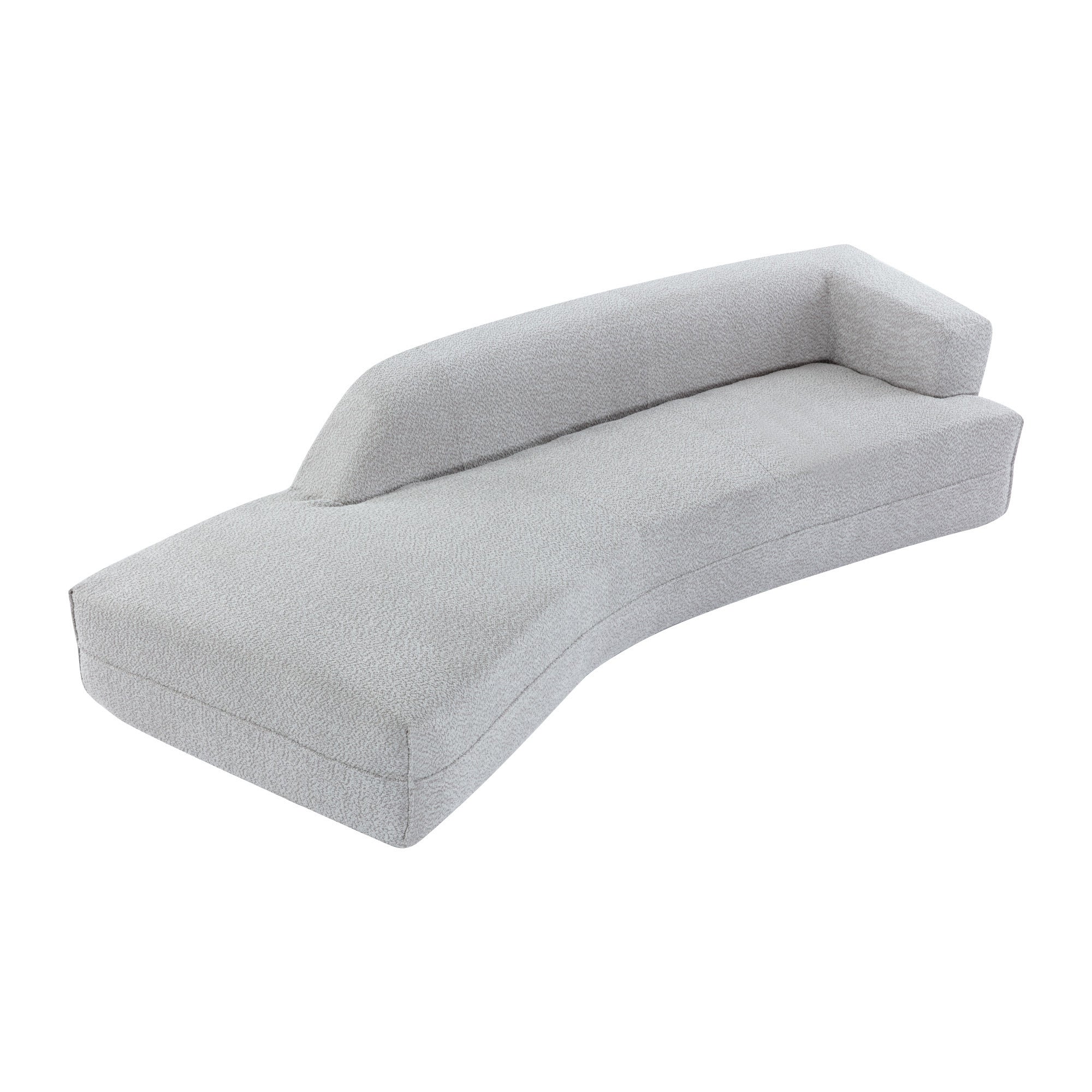 109.4" Grey Curved Chaise Lounge