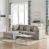 Amira Beige Fabric Sofa with Ottoman and Pillows