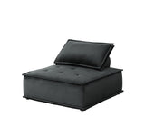 Anna Black Velvet 4 Pc Sectional Sofa