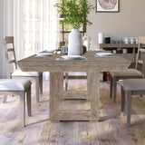 98"  Rectangular dining table Stretchable Farmhouse dining table for Dining Room, Home Office Gray