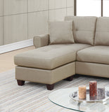 Glossy Beige Tufted Reversible Sectionals