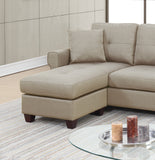 Beige Glossy Reversible Sectional