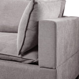 Madison 83.5" Light Gray Fabric Sectional Loveseat Ottoman