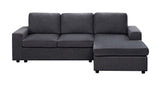 Aurelle Sofa with Reversible Chaise in Dark Gray Linen