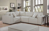 Melrose 99" Modular Sectional Sofa with Ottoman in Beige Linen