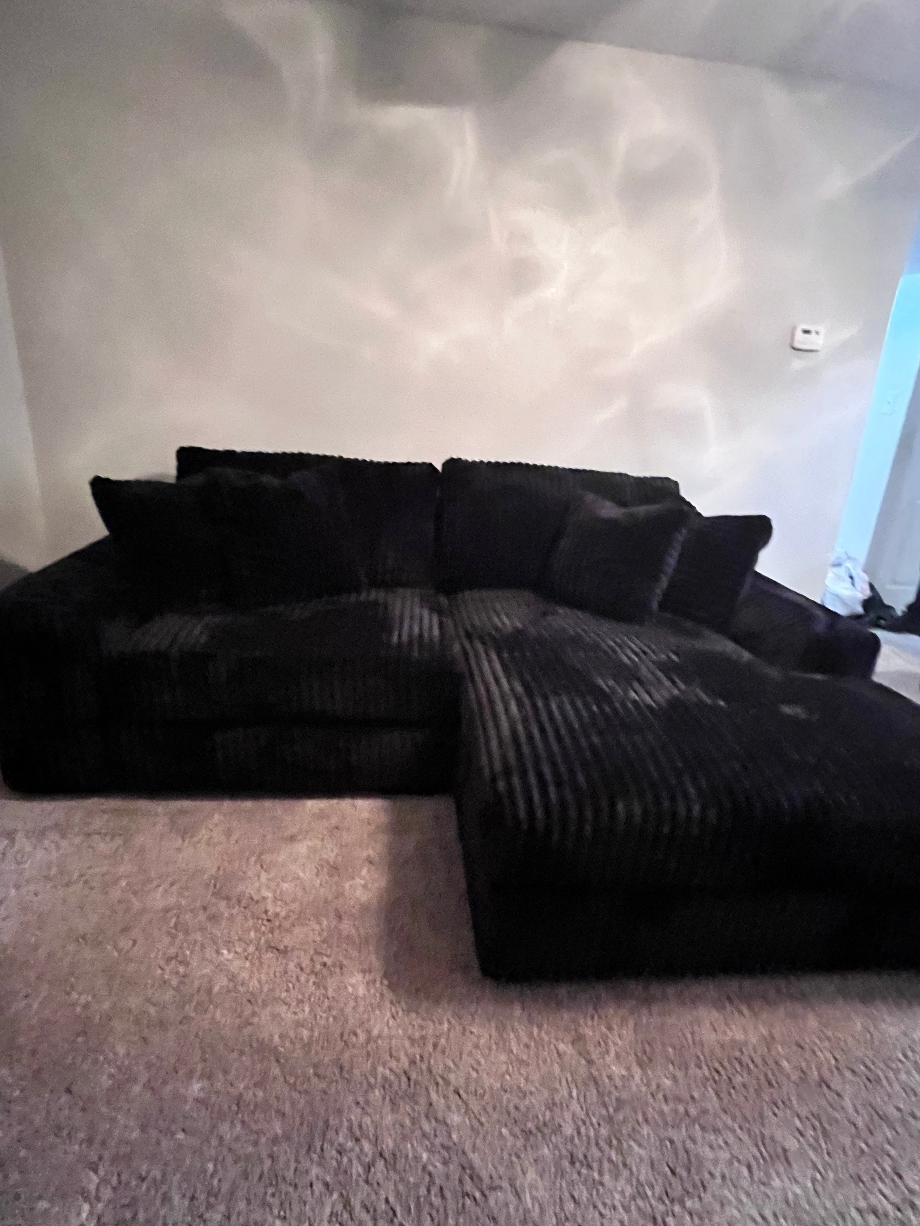 SUNDAY 2PC OVERSIZED BLACK VELVET SECTIONAL