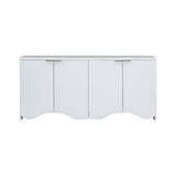 U-Style Vertical Stripes and Wavy Design of a Four-Door Cabinet Cabinet Suitable for Hallway, Entryway, Living Room