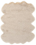 Beige Faux Fur Area Rug 2x3