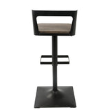 Samurai Industrial Adjustable Barstool in Black and Espresso by LumiSource