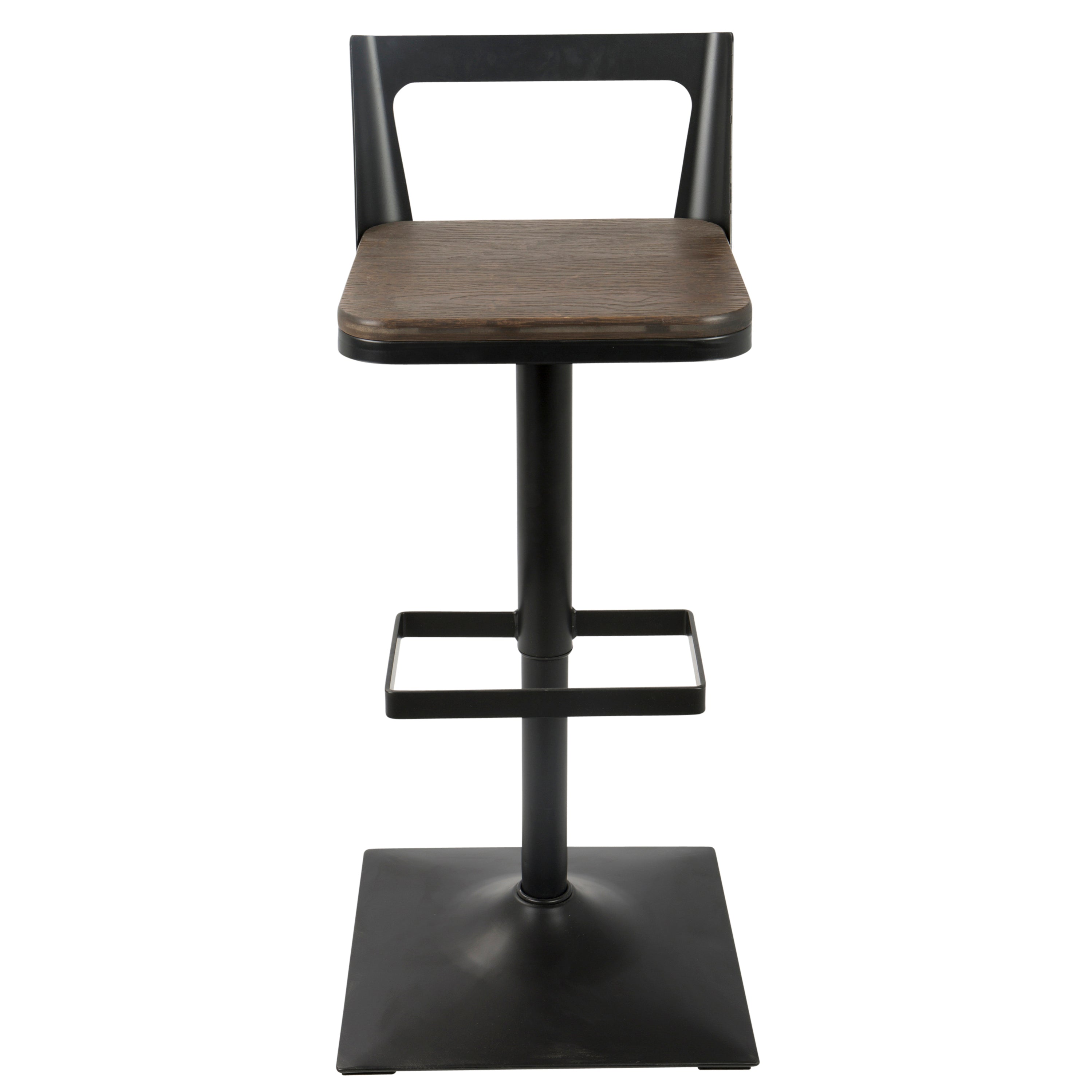 Samurai Industrial Adjustable Barstool in Black and Espresso by LumiSource