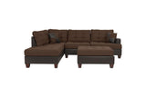 Chocolate Tufted Reversible 3pc Sectional