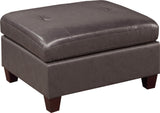 Genuine Leather Dark Coffee Tufted 6pc Sectional Set