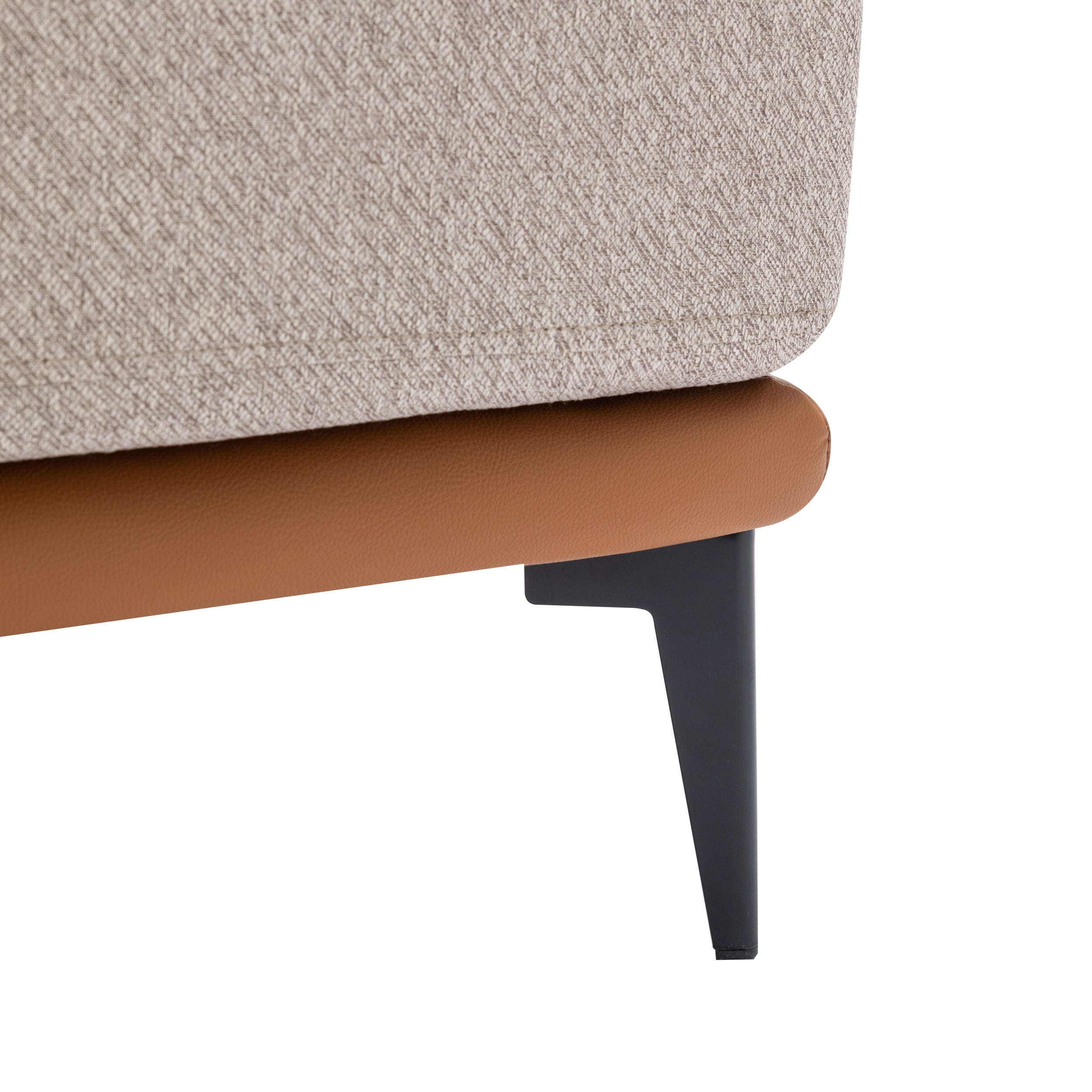 Modern Two-tone Burnt Orange Barrel Fabric Chair