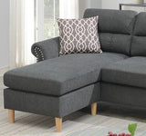 Slate Color Polyfiber Reversible Sectional