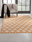 Trellis Tangerine/Ivory Area Rug 8x10