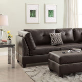 3-pcs Reversible Sectional Espresso Bonded Leather